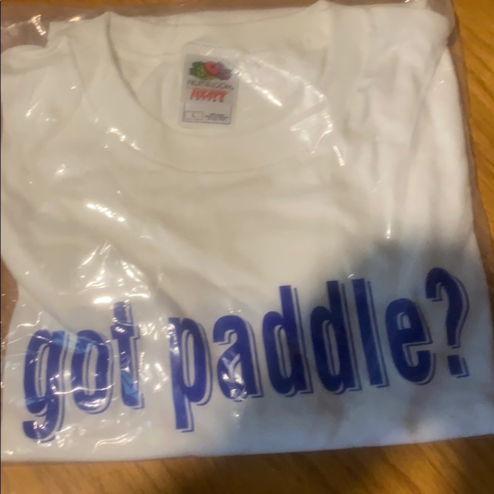 Got Paddle?  T shirt. Large Fruit of the Loom